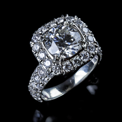 2.02ct round halo platinum