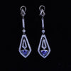 Geodeco Platinum Tanzanite and Diamond Earrings