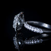 Round Halo Pavé half round shank in Platinum